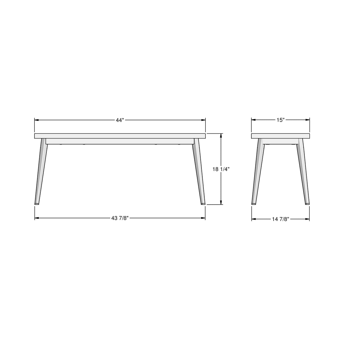 Amisco Benson Dining Bench – view 2