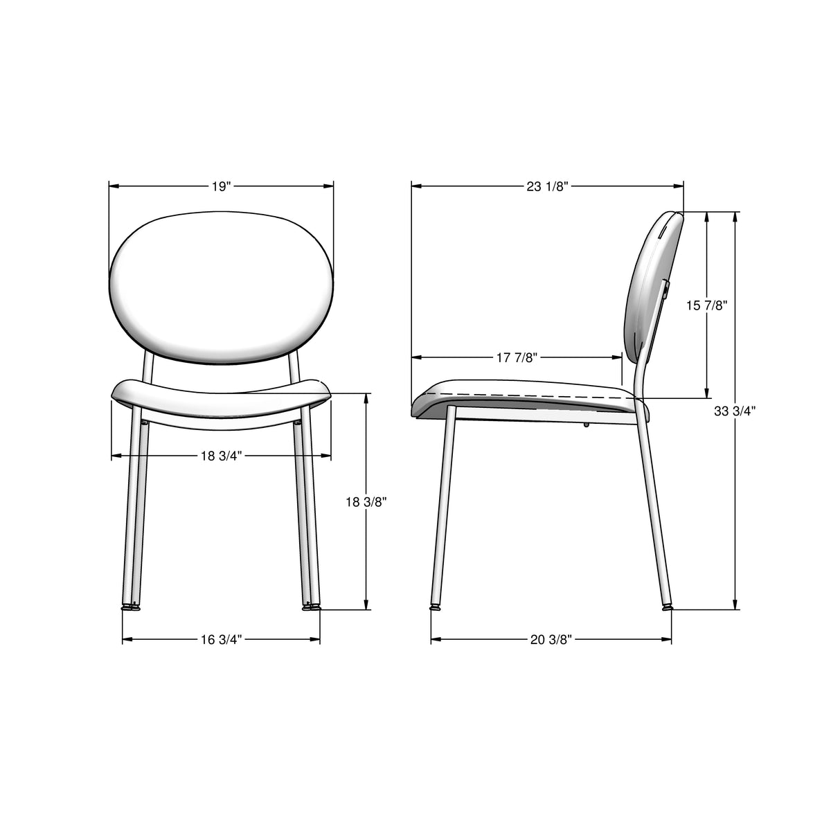 Amisco Cassandra Upholstered Dining Chair – view 3