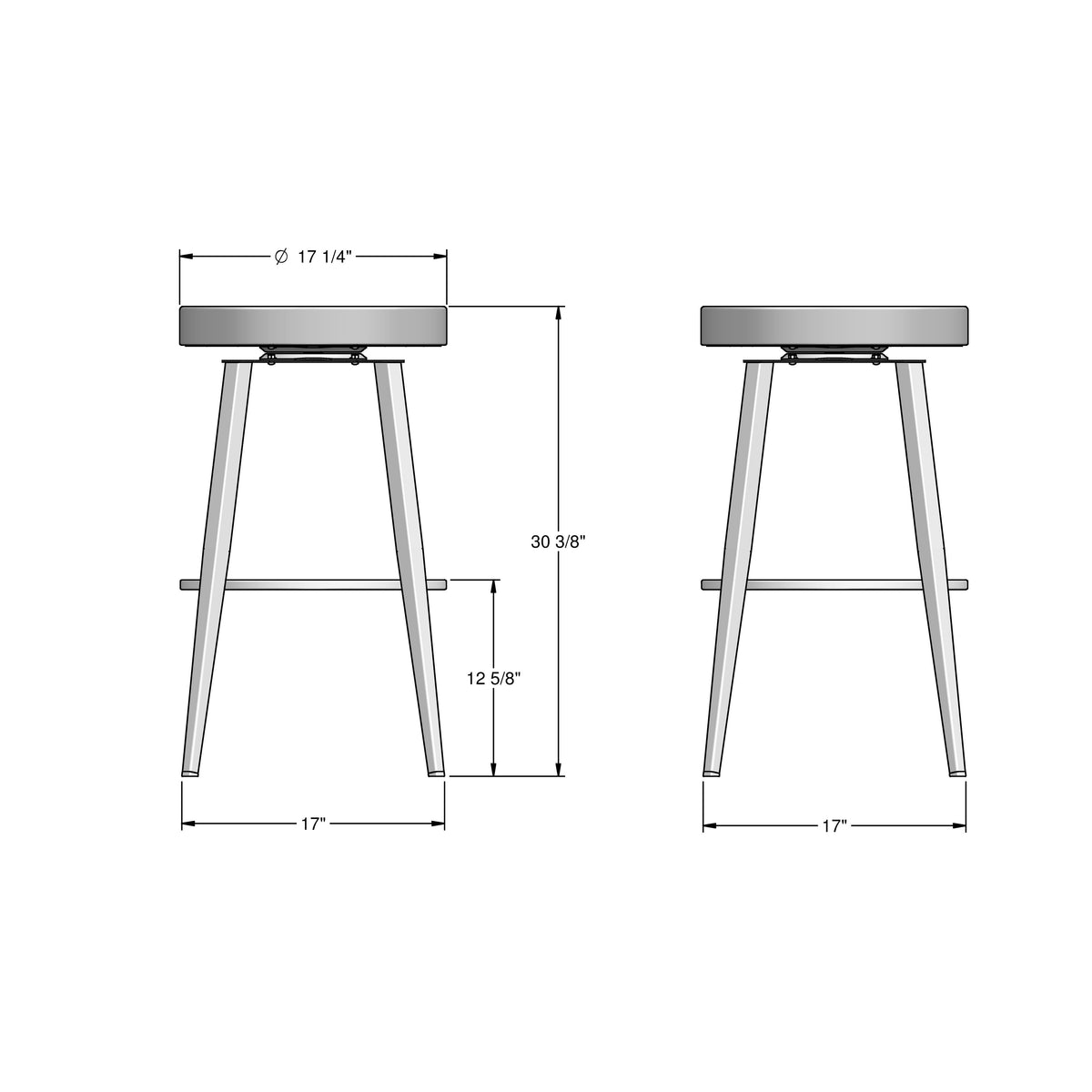 Amisco Zip Upholstered Stool – view 3