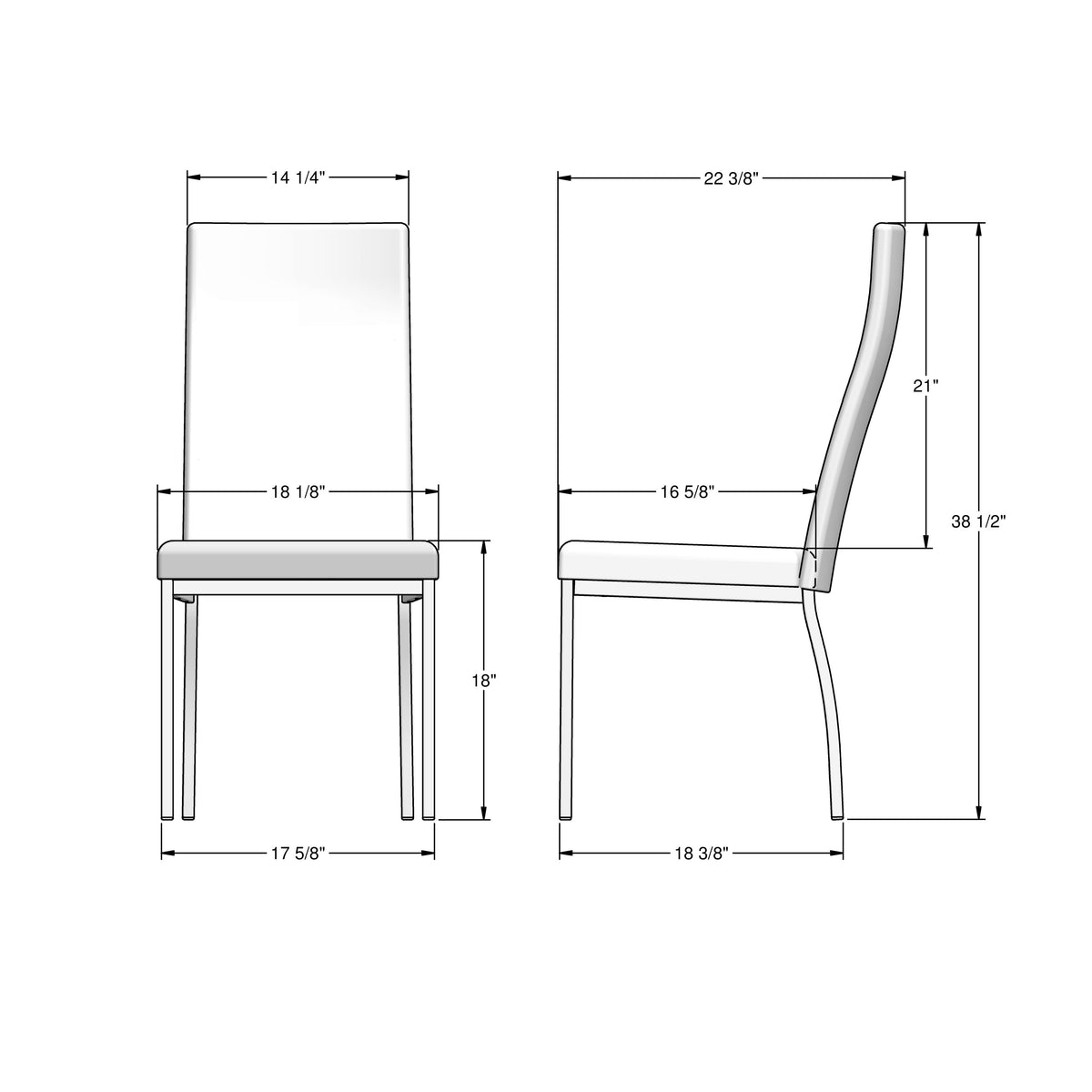 Amisco Curve Upholstered Dining Chair – view 3