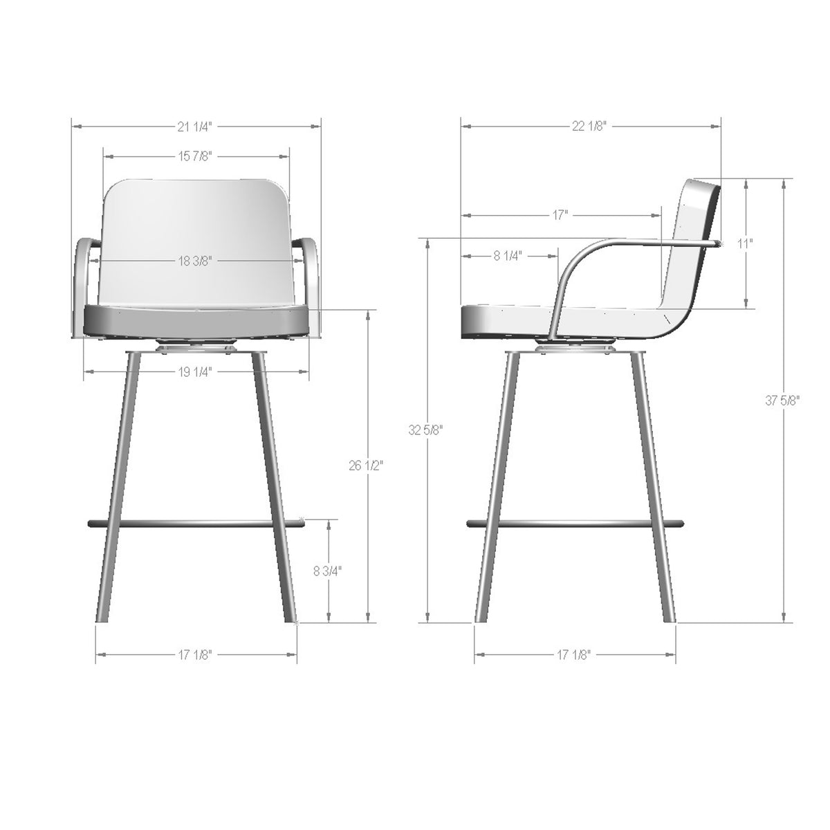 Amisco Tricia Upholstered Stool – view 3