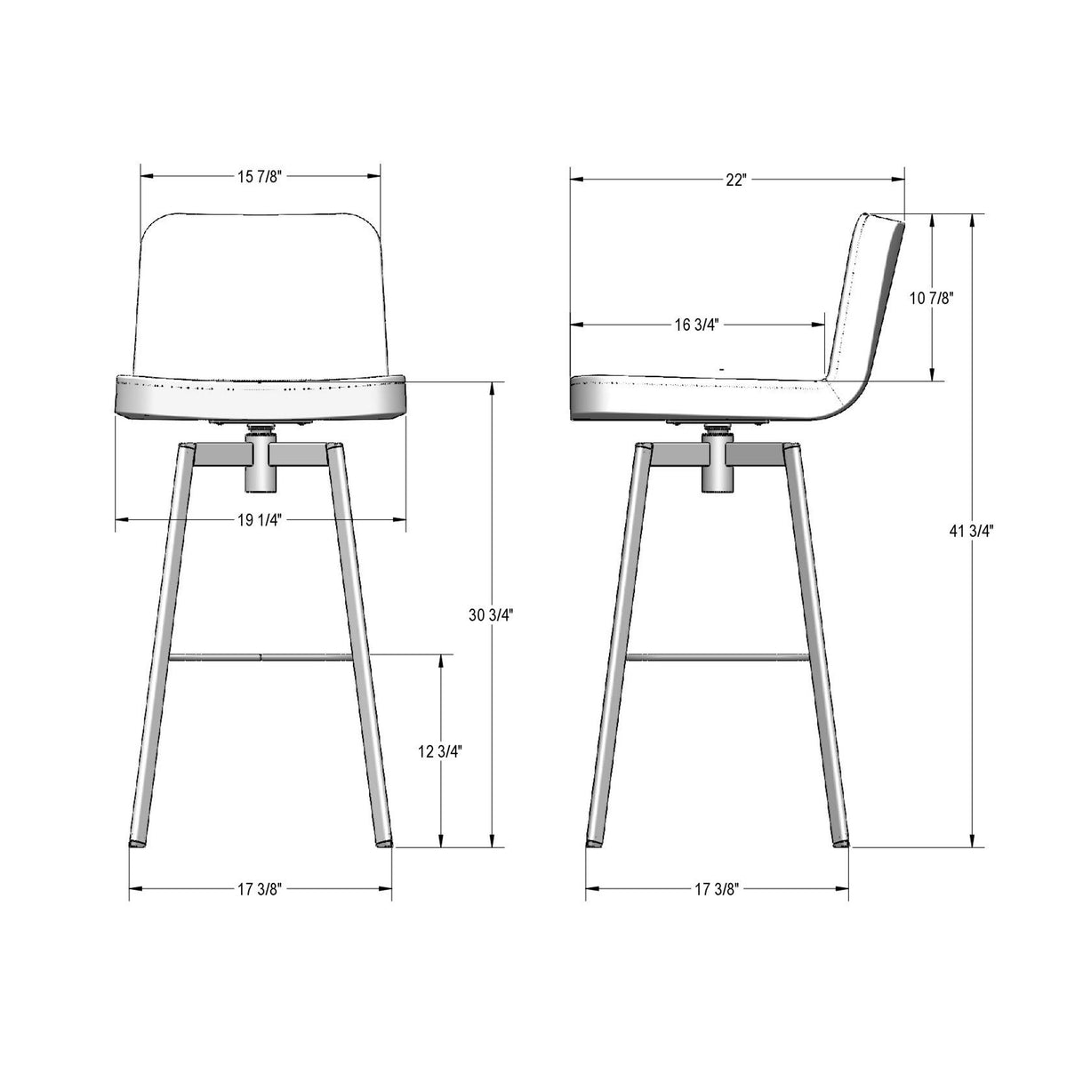 Amisco Tully Upholstered Stool – view 3