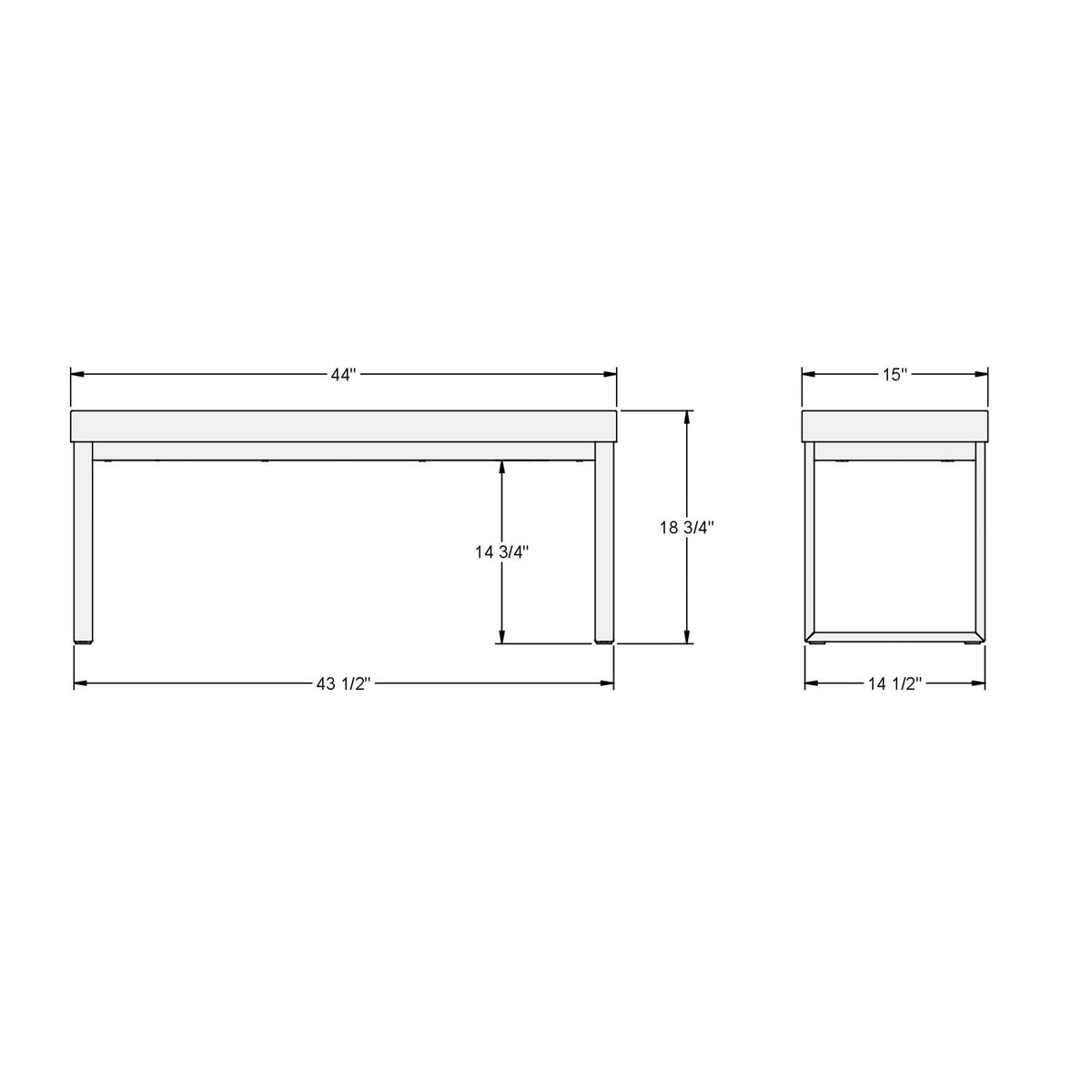 Amisco Dryden Dining Bench – view 2