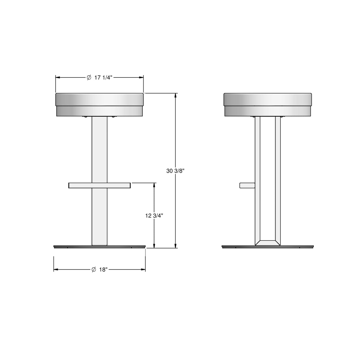 Amisco Glint Upholstered Stool – view 3