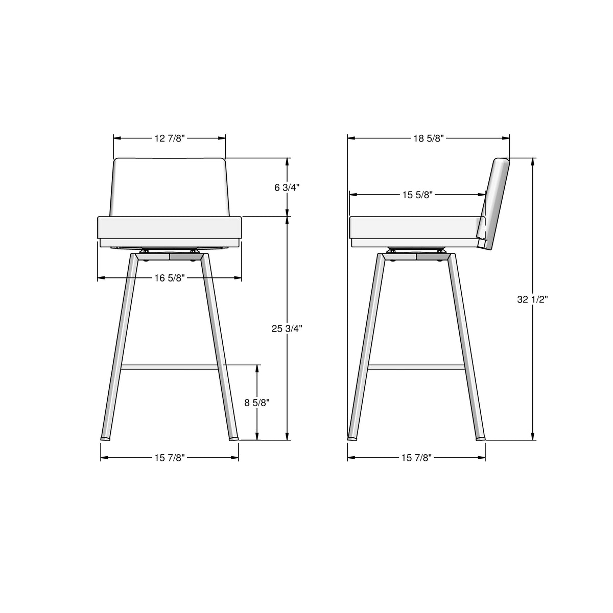Amisco Linea Upholstered Stool – view 3
