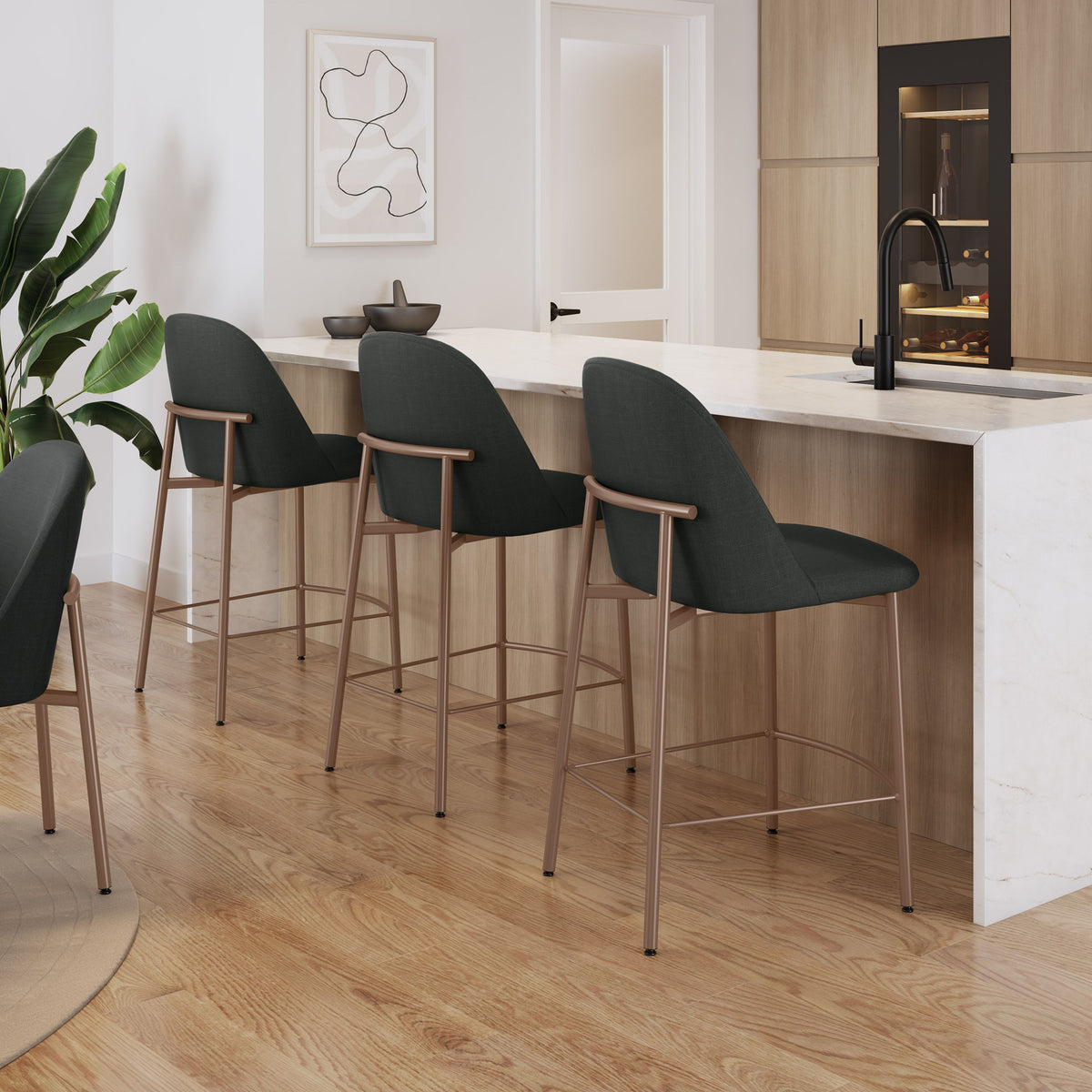 Amisco Luongo Upholstered Stool