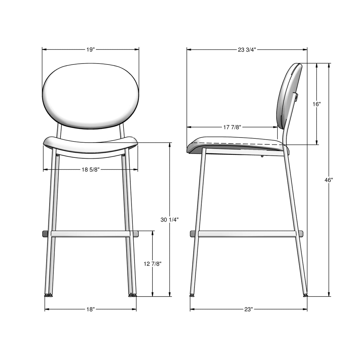Amisco Cassandra Upholstered Stool – view 3