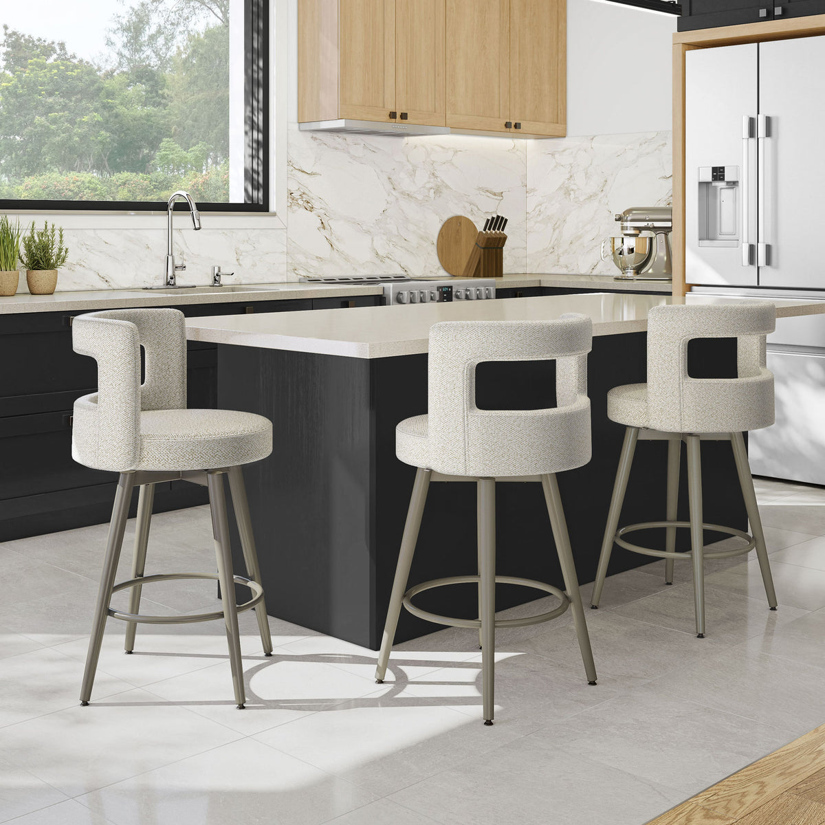 Amisco Curtis Upholstered Stool