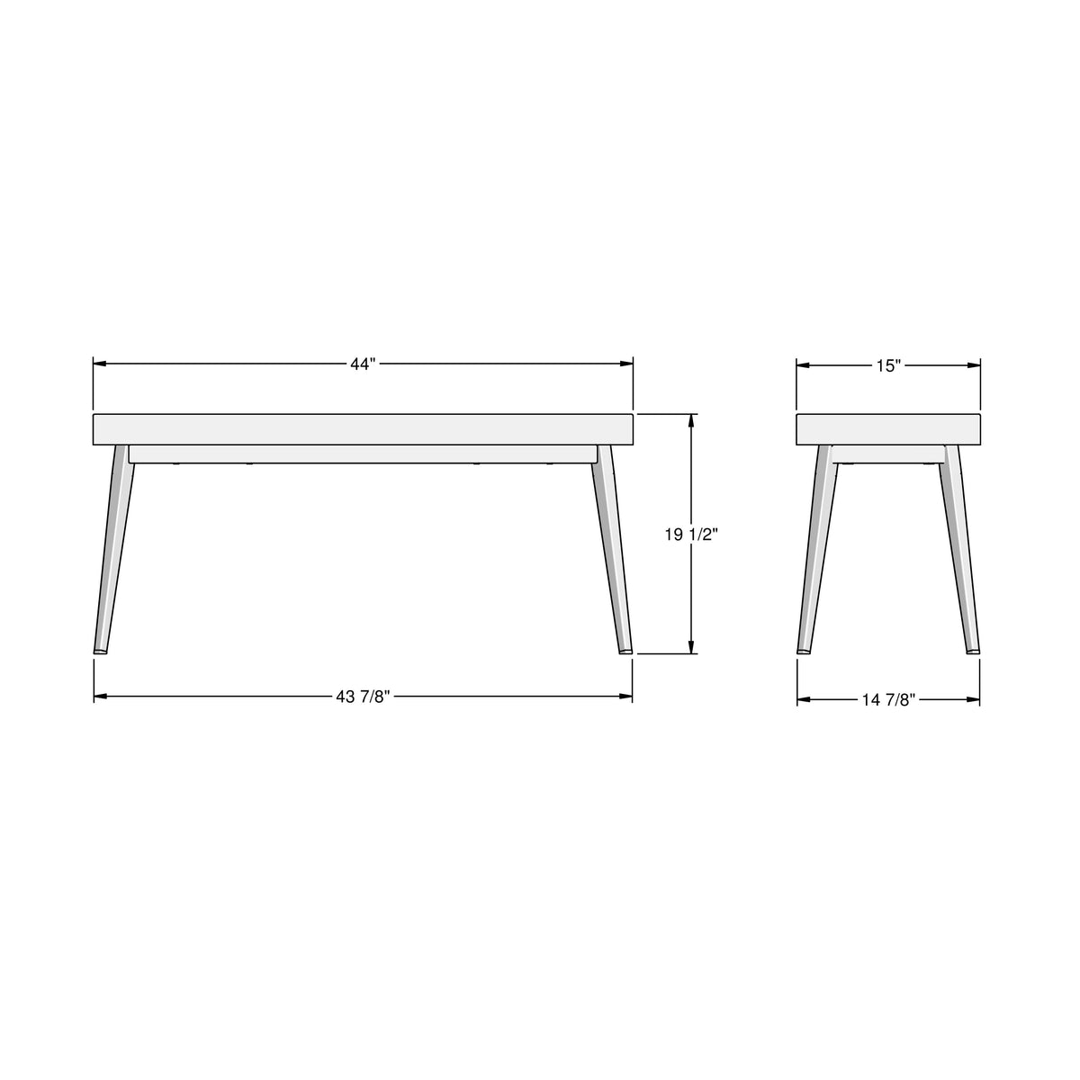 Amisco Benson Dining Bench – view 2