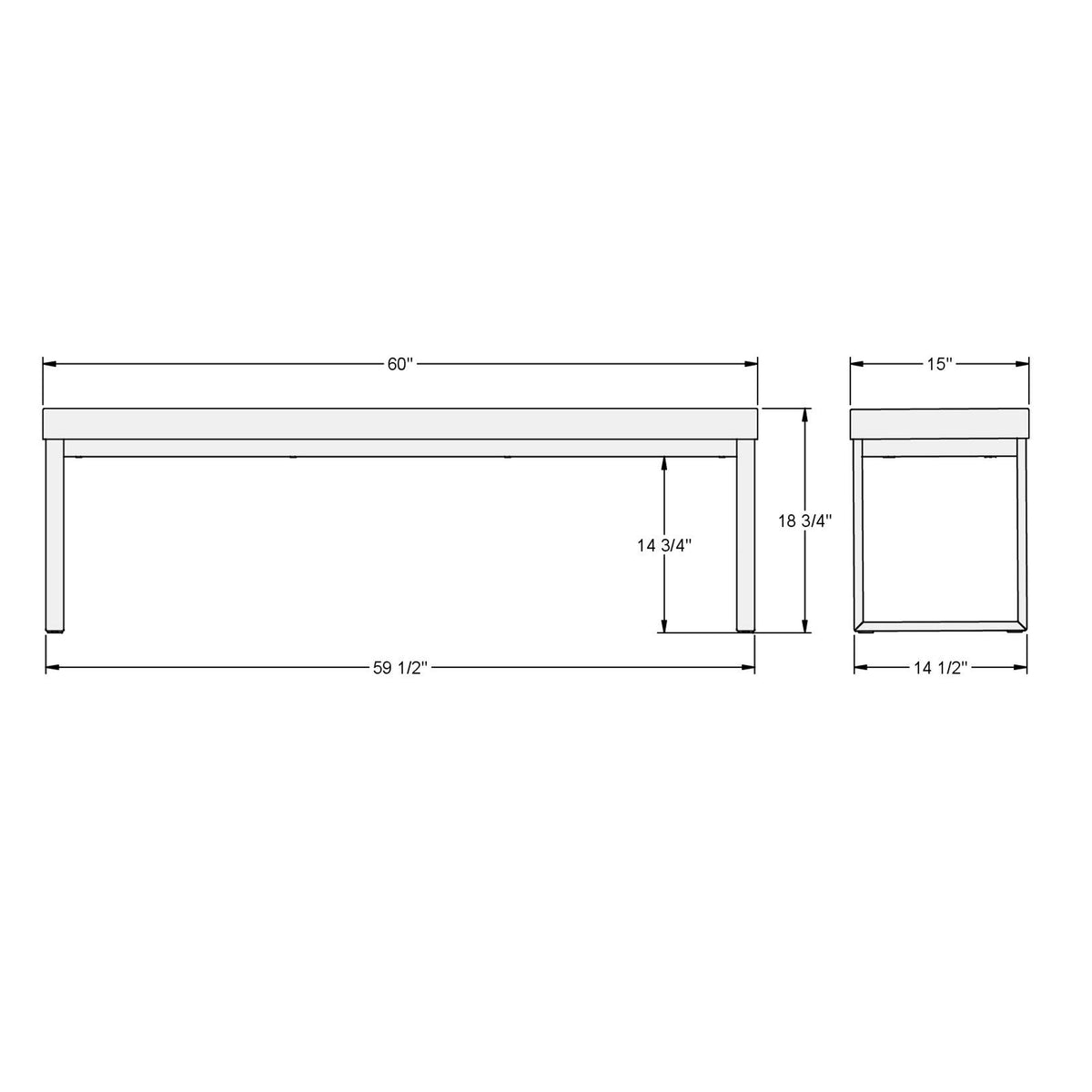 Amisco Dryden Dining Bench – view 3