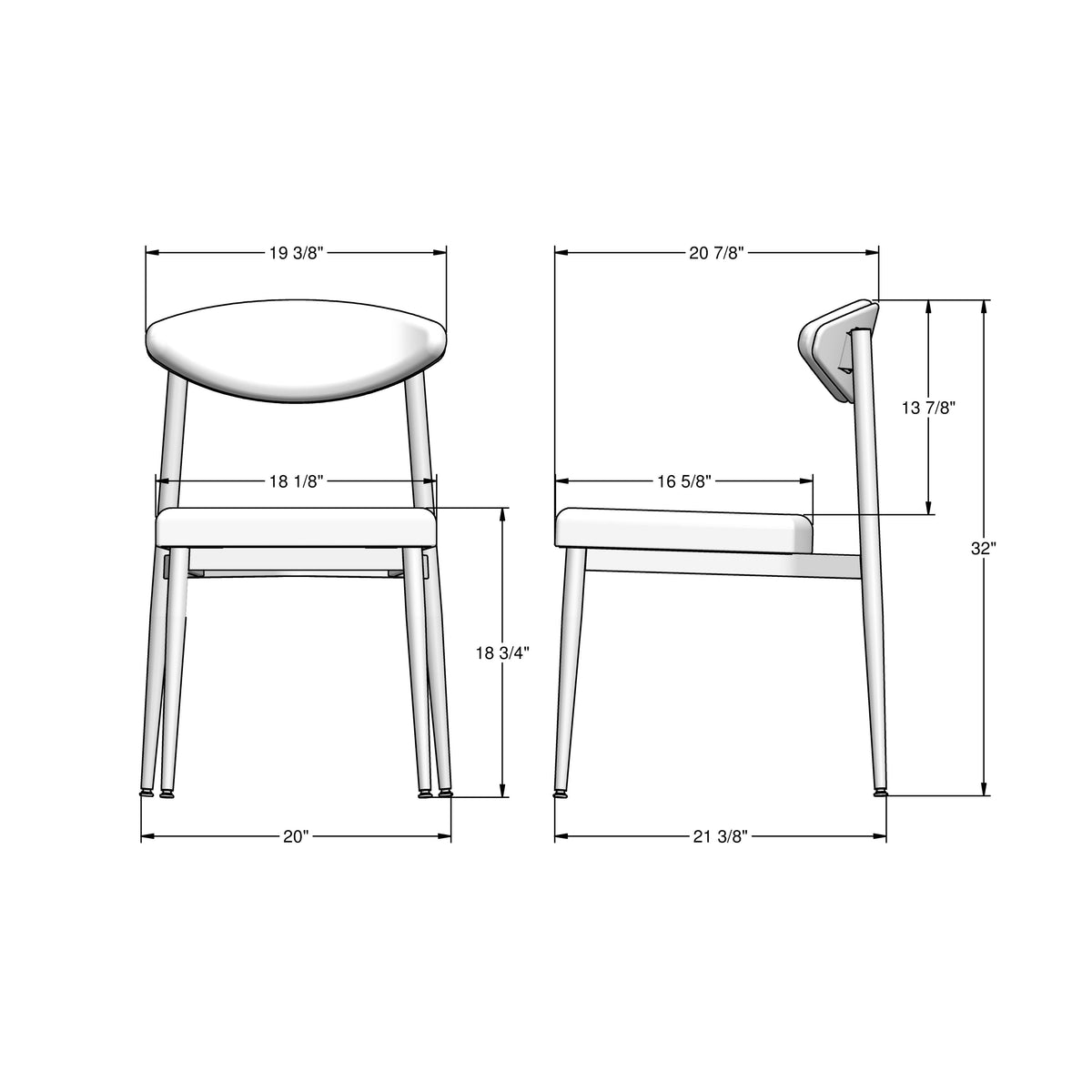 Amisco Wilbur Upholstered Dining Chair – view 3
