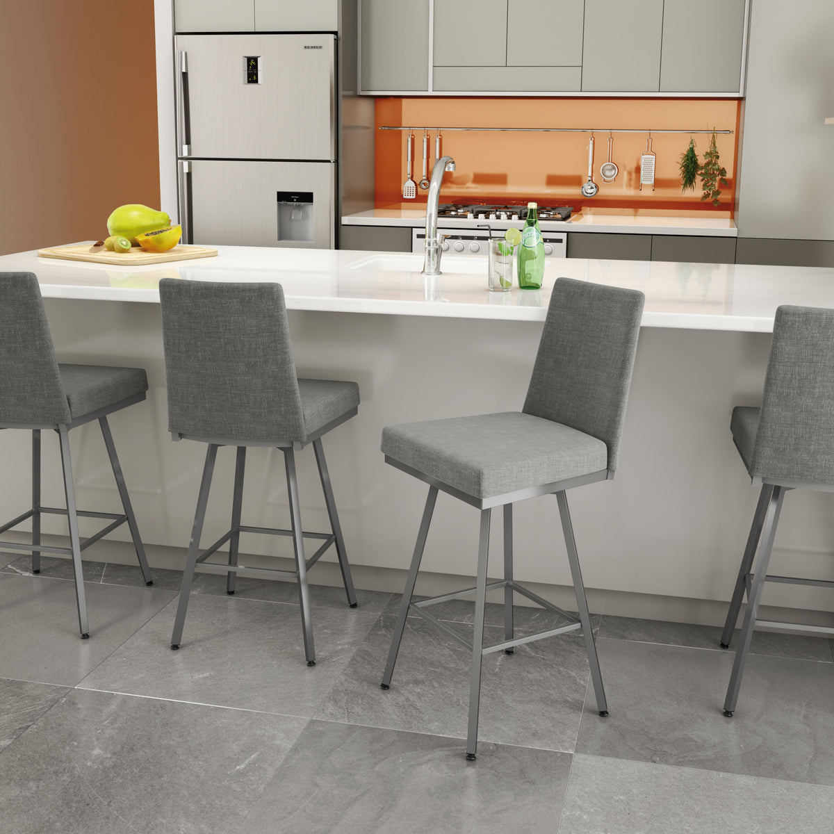 Amisco Linea Upholstered Stool