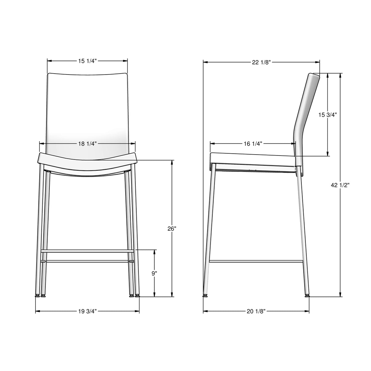 Amisco Osten Upholstered Stool – view 2