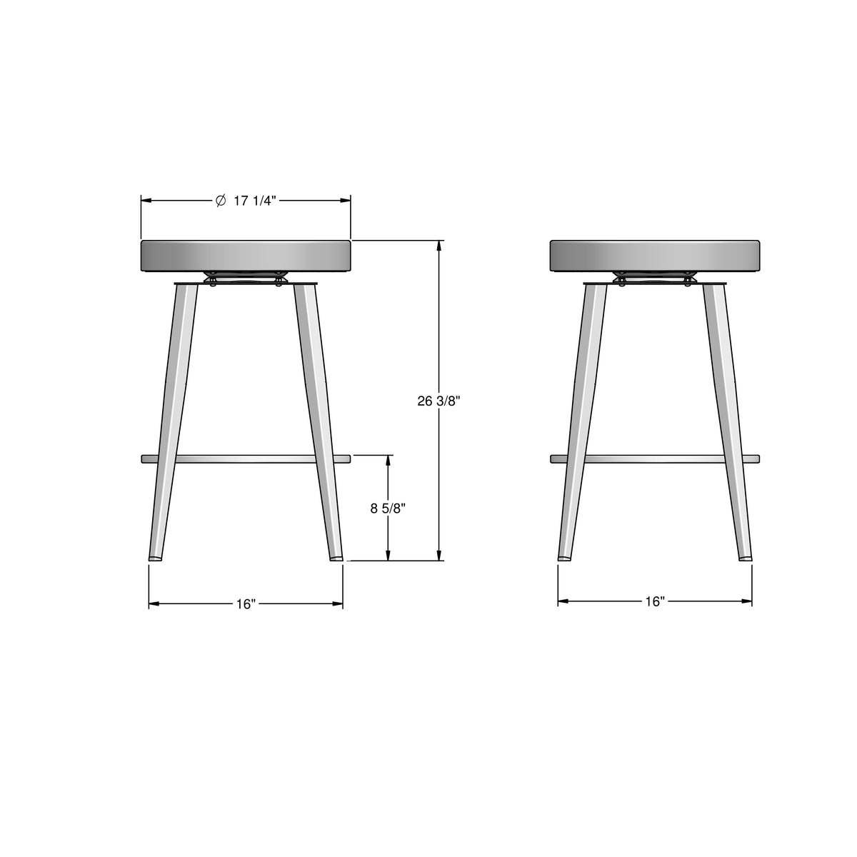 Amisco Zip Upholstered Stool – view 3