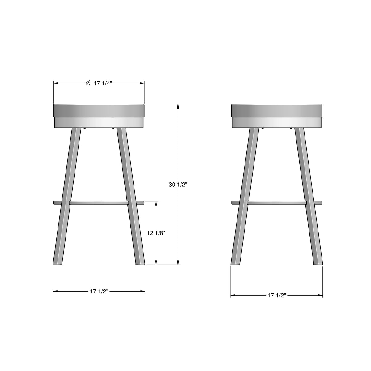 Amisco Rudy Upholstered Stool – view 3