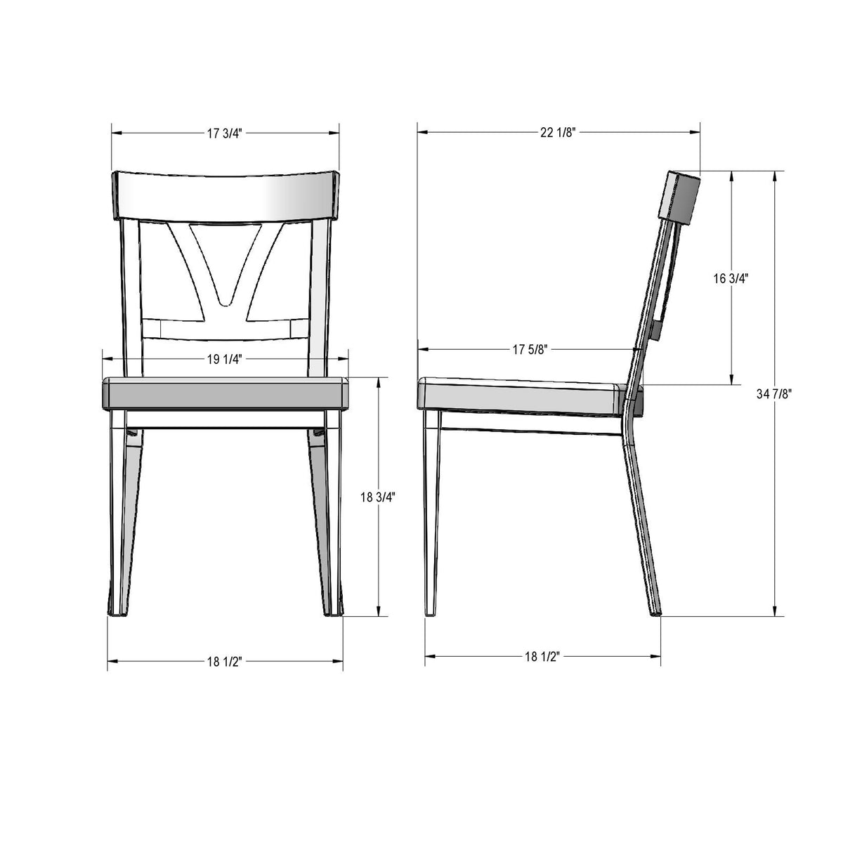 Amisco Lawrence Solid Wood Dining Chair – view 3