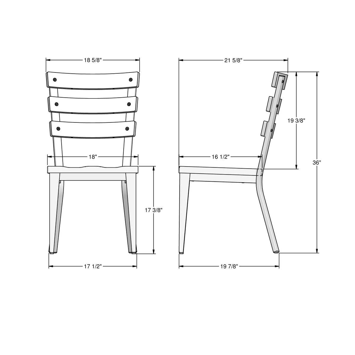Amisco Dexter Solid Wood Dining Chair – view 4