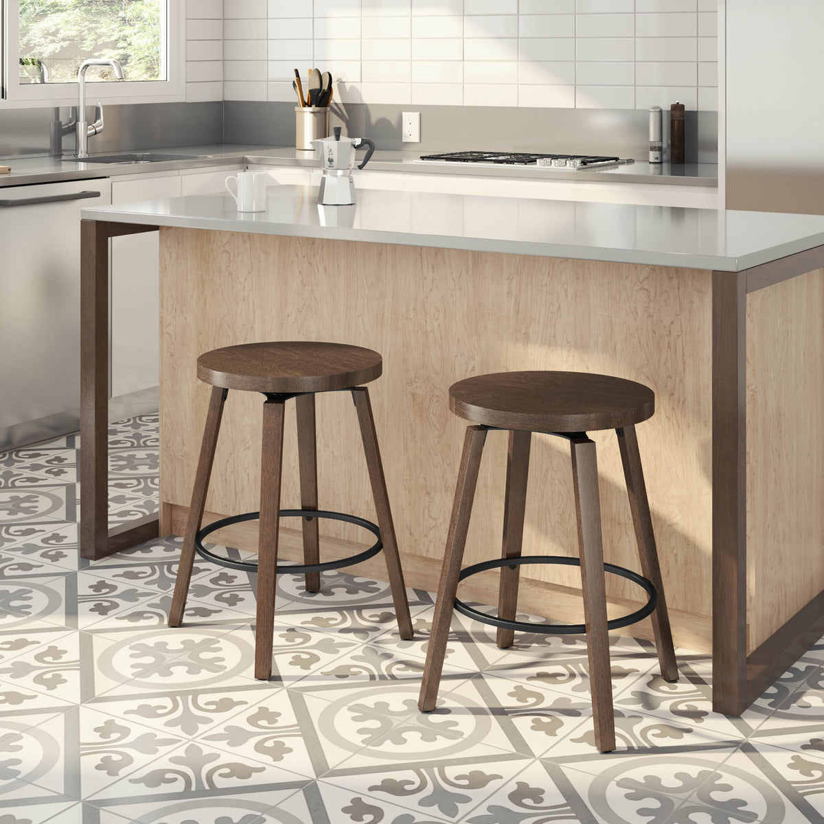 Amisco Walden Solid Wood Stool – view 2