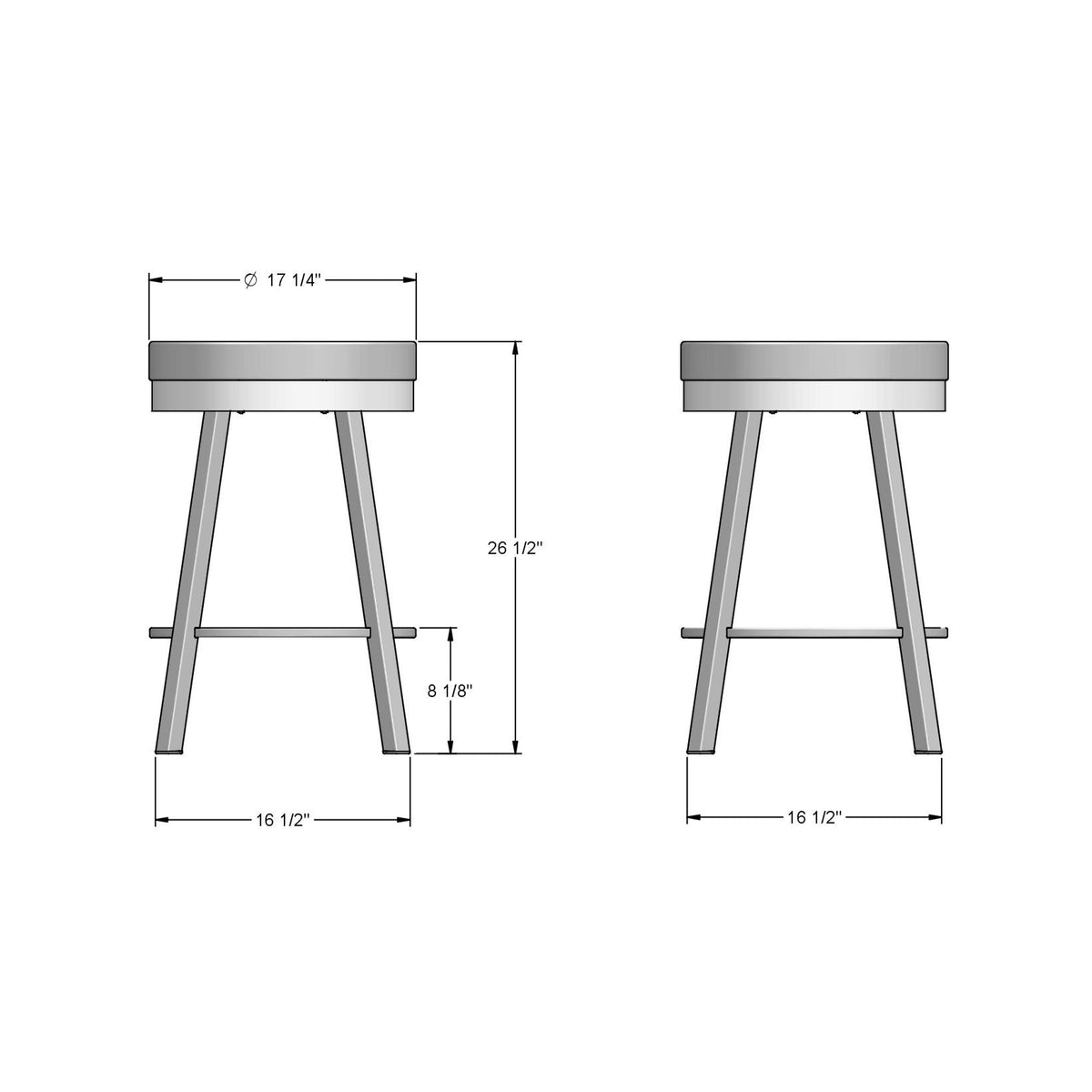 Amisco Rudy Upholstered Stool – view 3