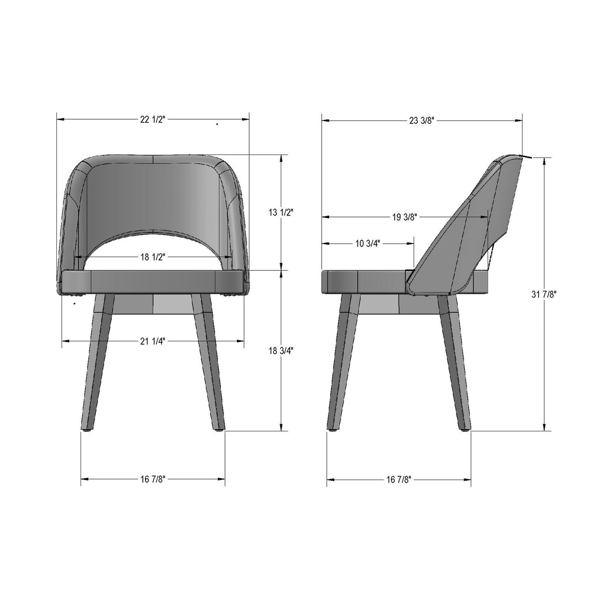 Amisco Scheila Solid Wood Dining Chair – view 3