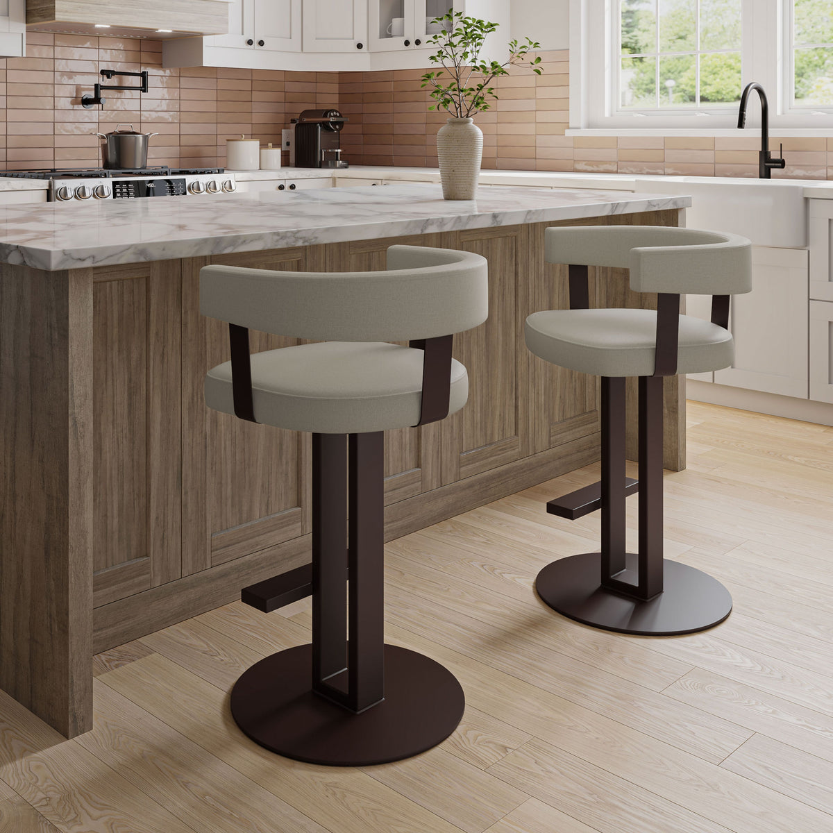 Amisco Garrison Upholstered Stool – view 2