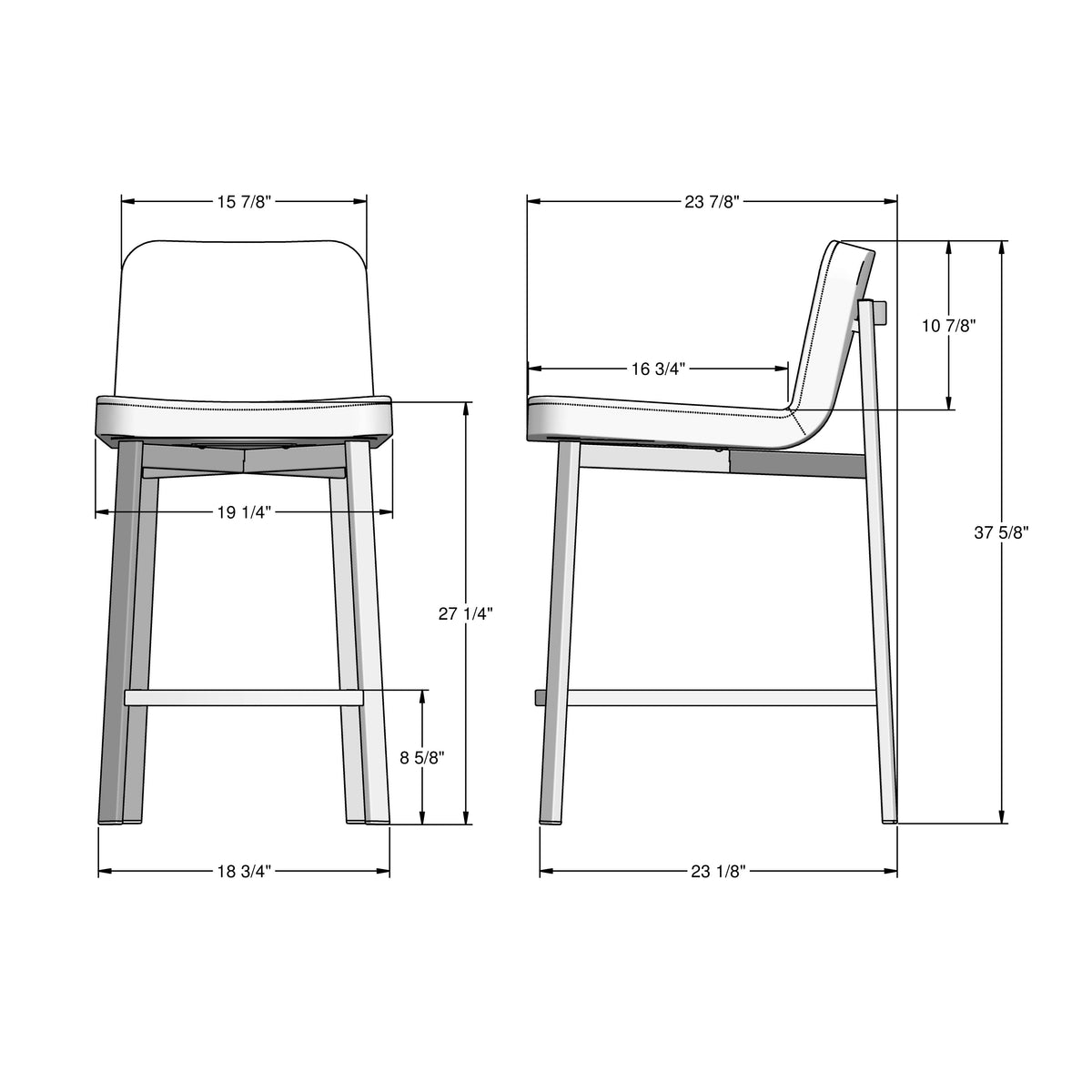 Amisco Waverly Upholstered Stool – view 2
