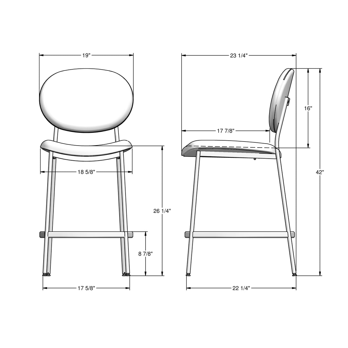 Amisco Cassandra Upholstered Stool