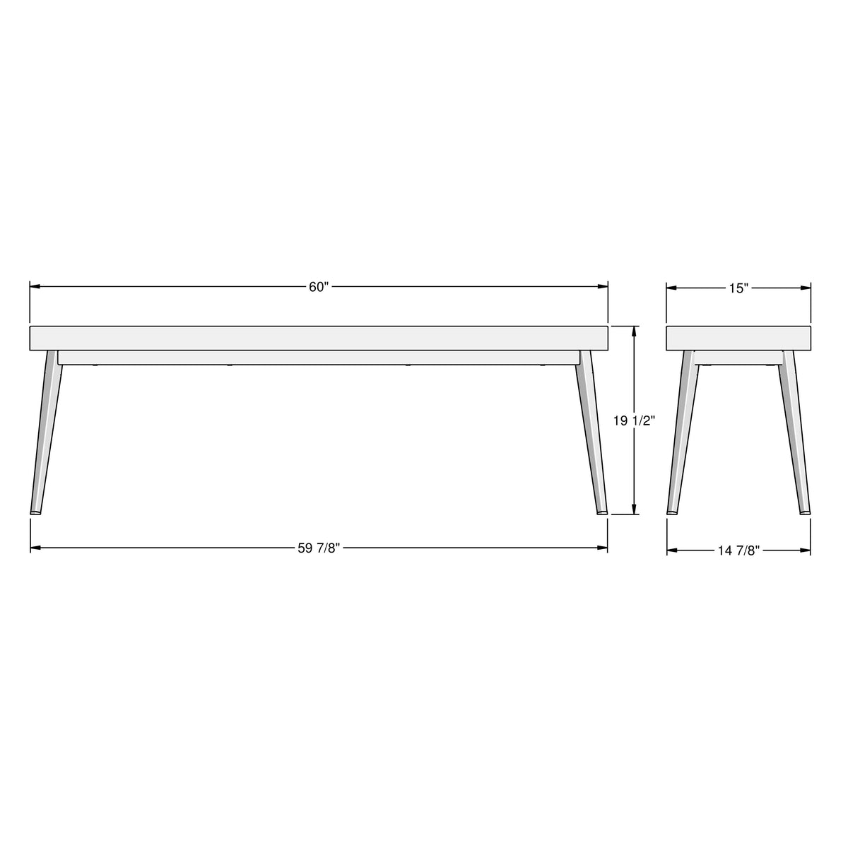 Amisco Benson Dining Bench – view 3