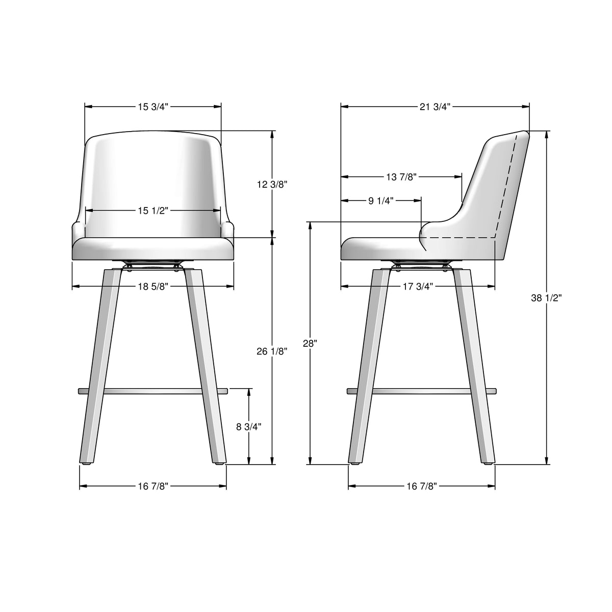Amisco Diaz Solid Wood Stool – view 3