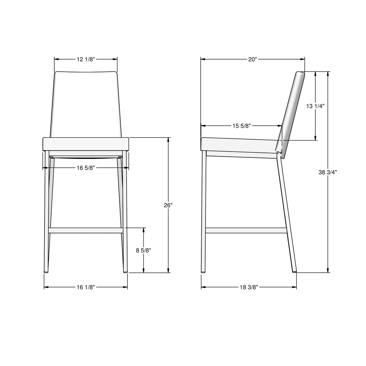 Amisco Linea Upholstered Stool – view 2
