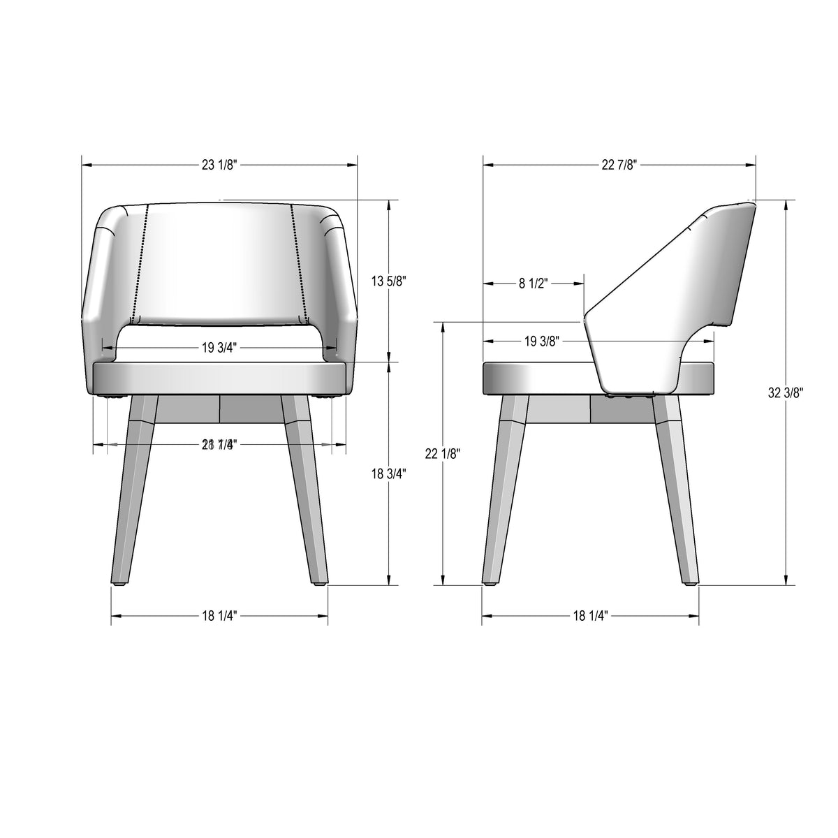 Amisco Loretta Solid Wood Dining Chair – view 3