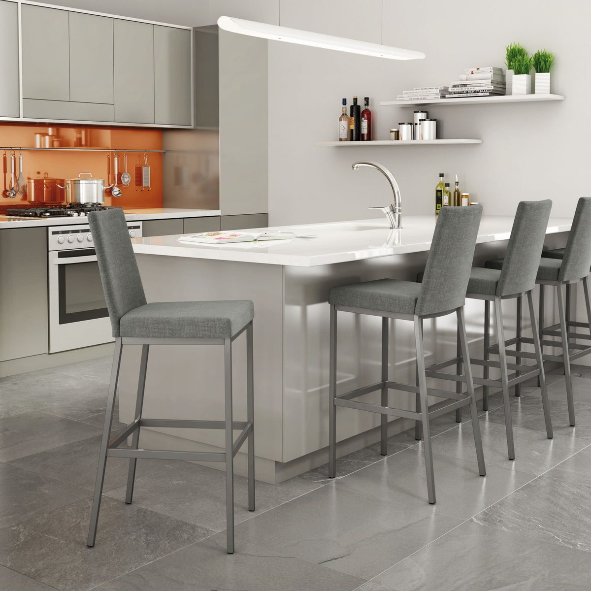 Amisco Linea Upholstered Stool