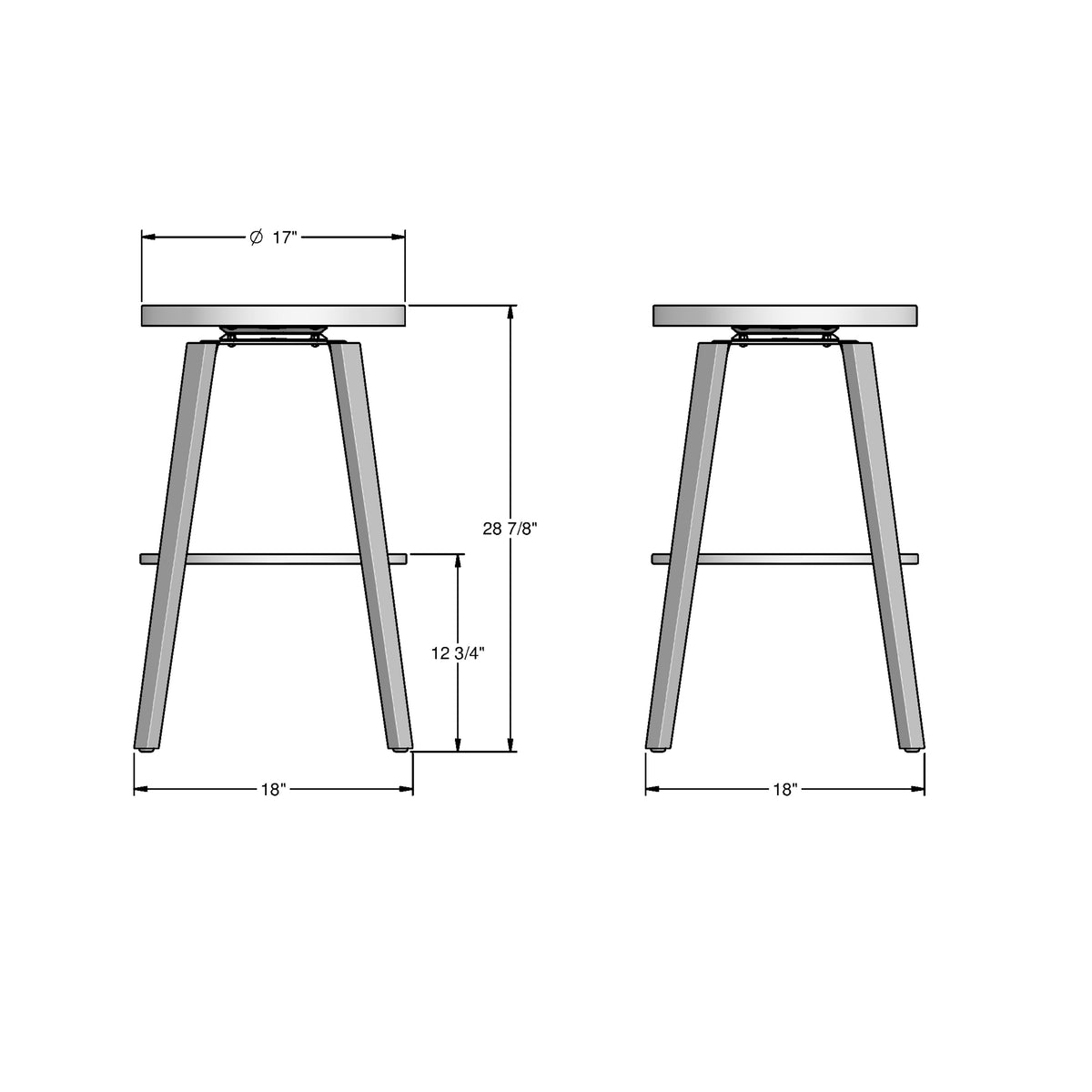 Amisco Walden Solid Wood Stool – view 3