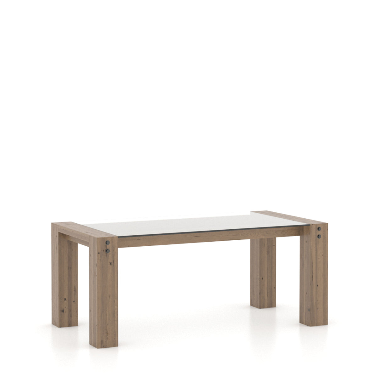 Canadel Loft Rectangular Glass Table - Legs LN Rectangular Glass Dining Table