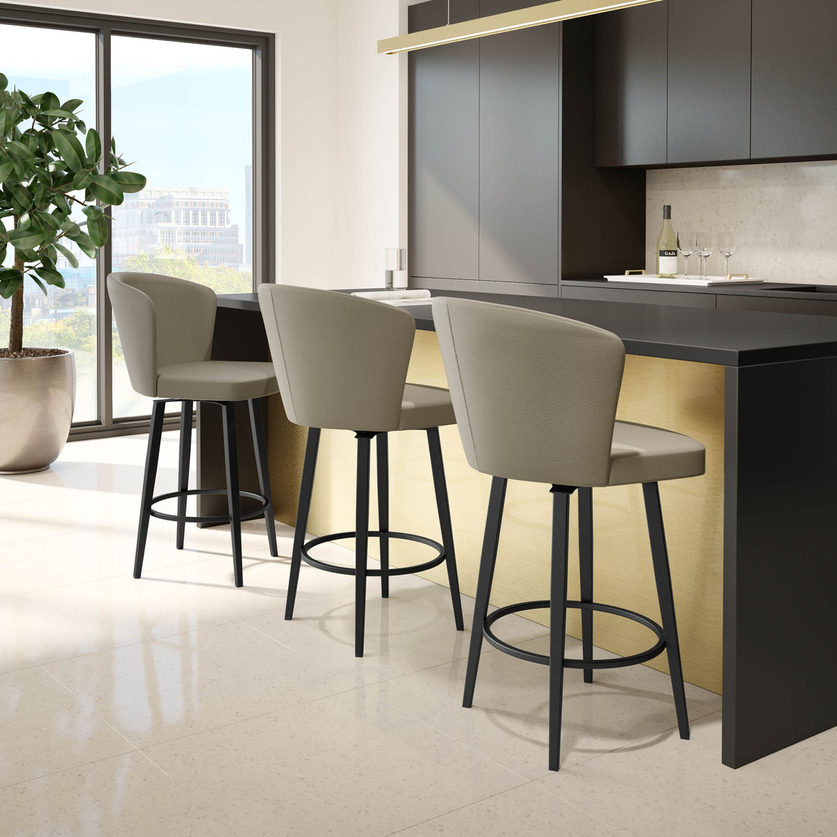 Amisco Benson Upholstered Stool