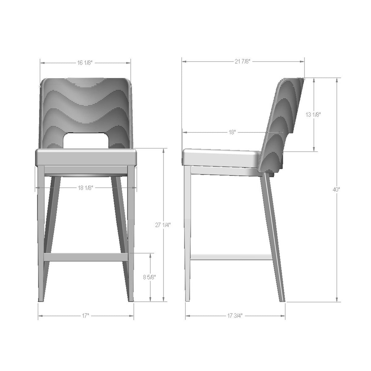 Amisco Chase Upholstered Stool – view 3