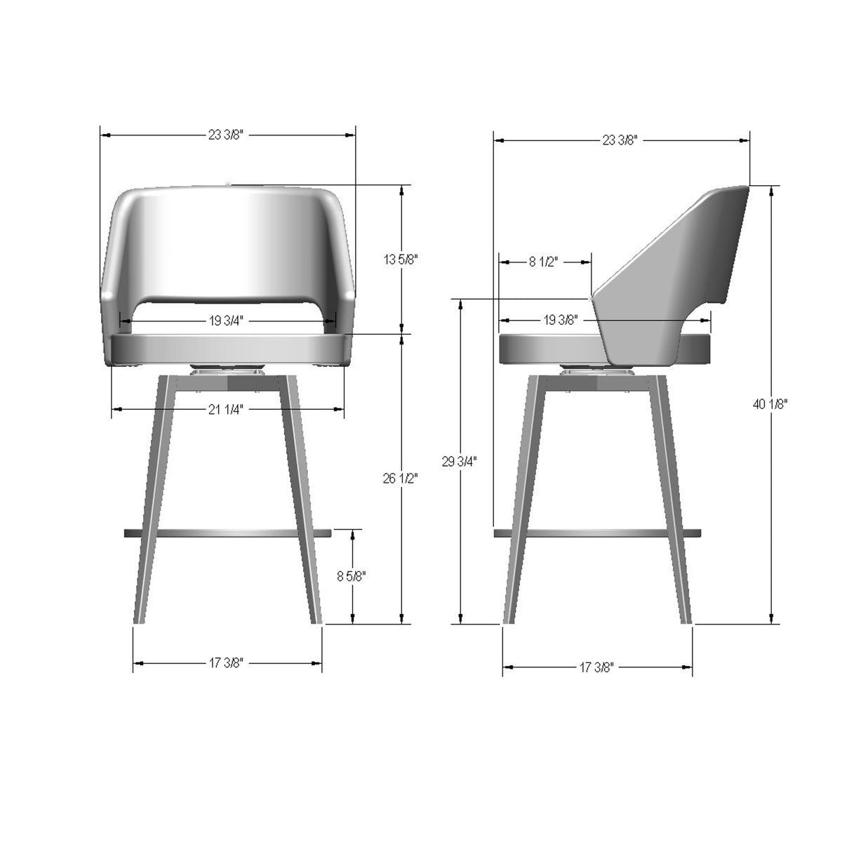 Amisco Lorna Upholstered Stool – view 3