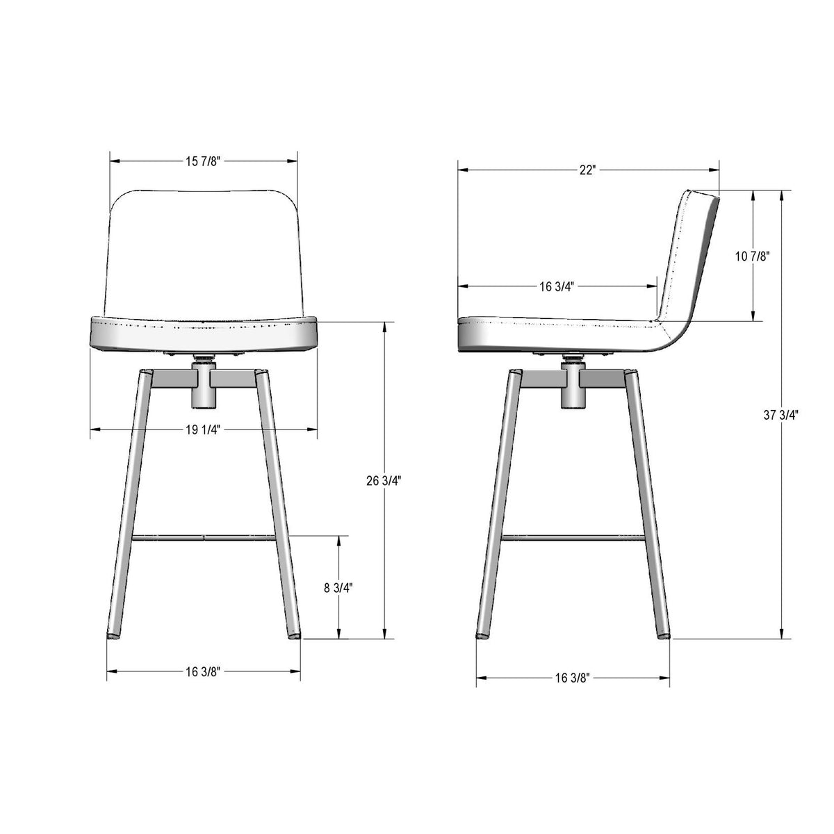 Amisco Tully Upholstered Stool – view 3