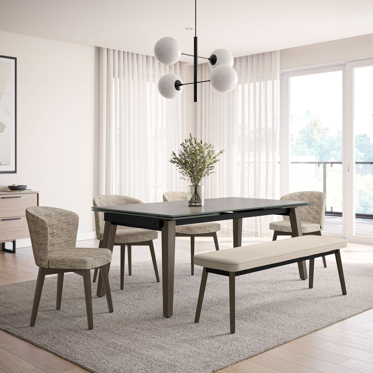 Amisco Nora Dining Bench – view 2