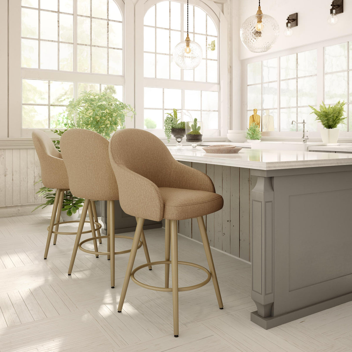 Amisco Weston Upholstered Stool – view 2