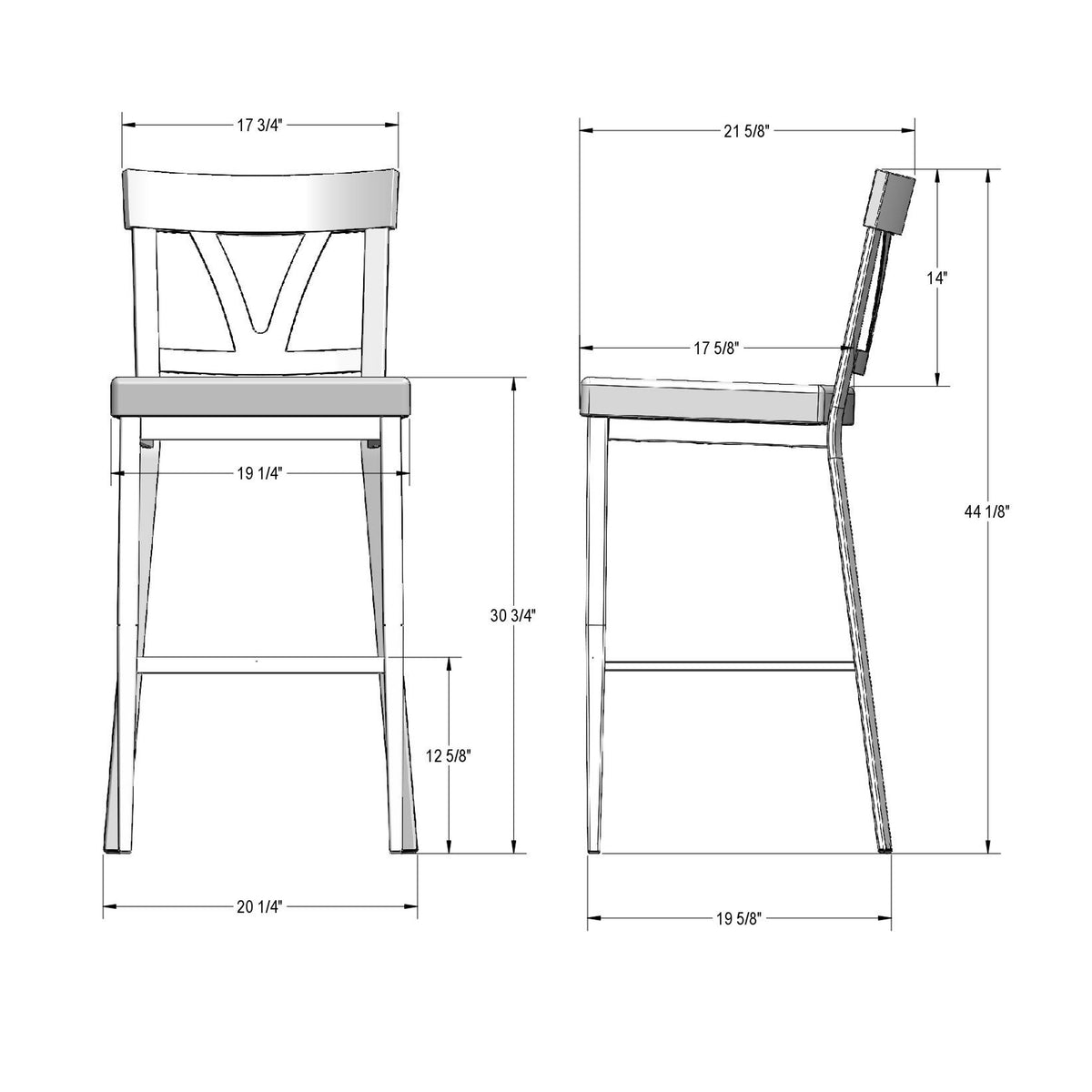 Amisco Lawrence Solid Wood Stool – view 2