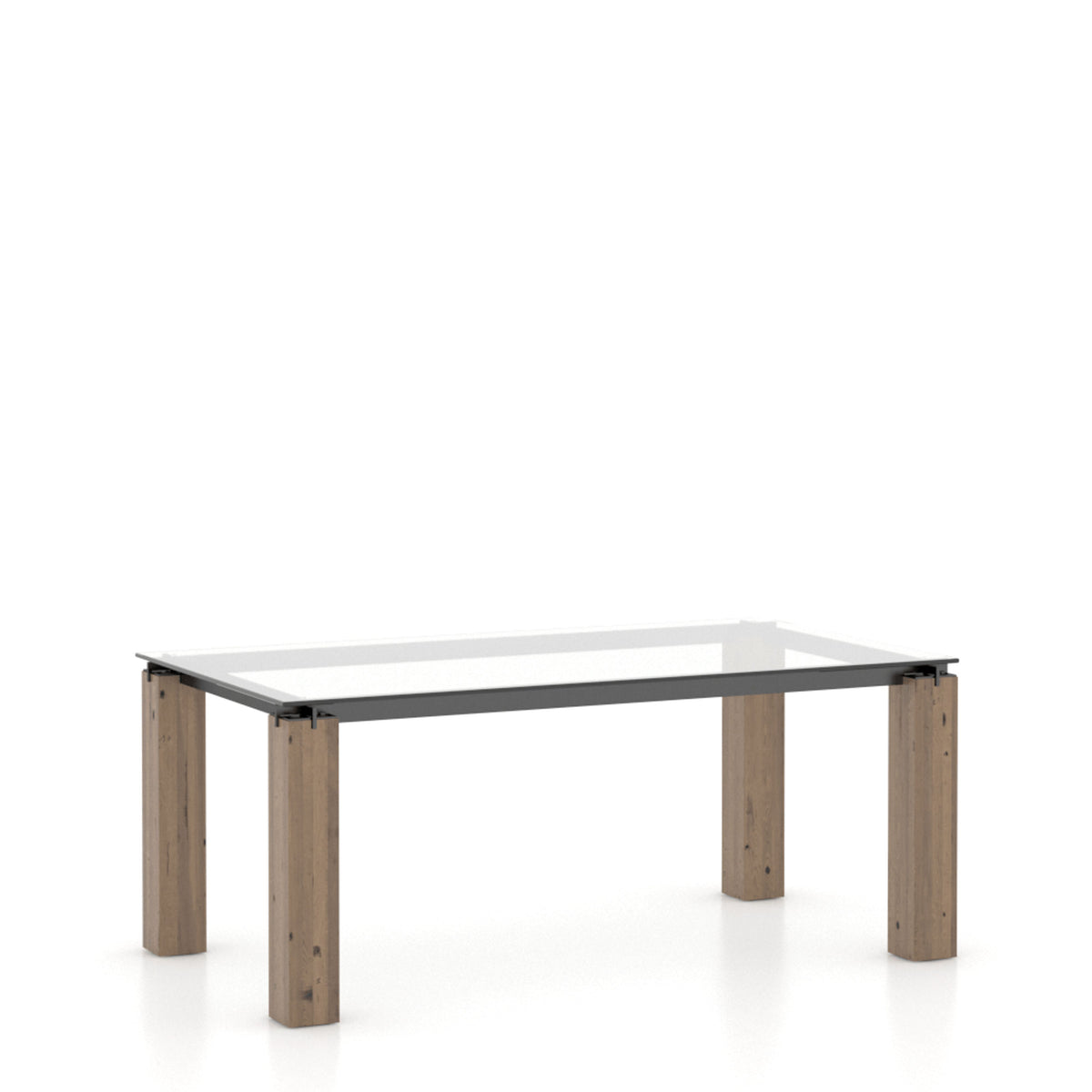 Canadel Loft Rectangular Glass Table - Legs LE Rectangular Glass Dining Table