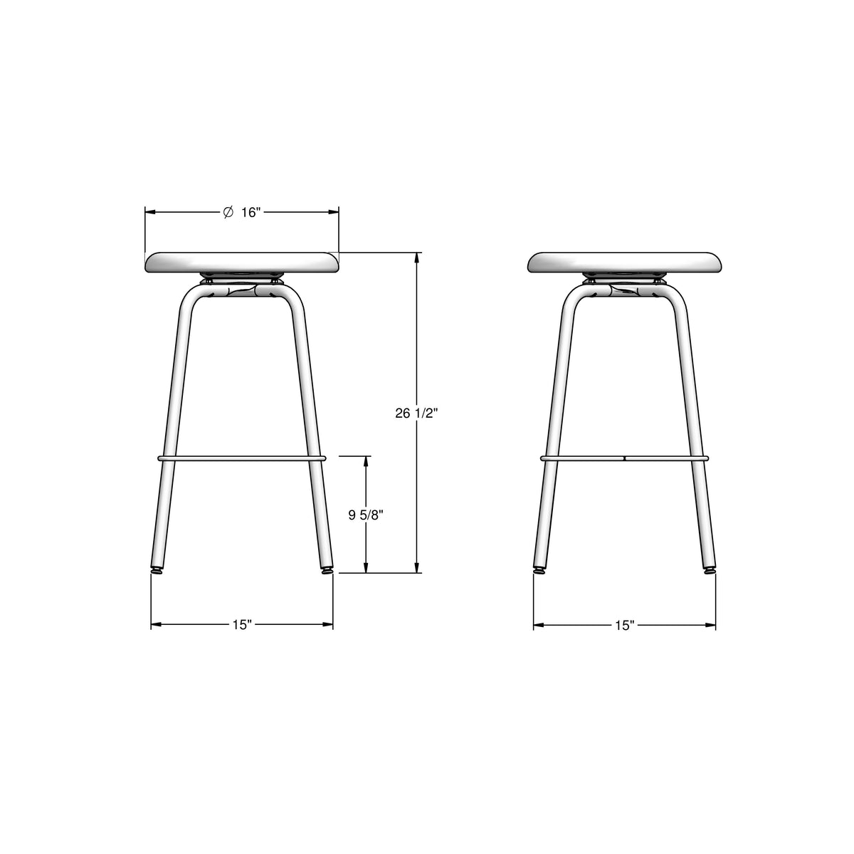 Amisco Button Upholstered Stool – view 3