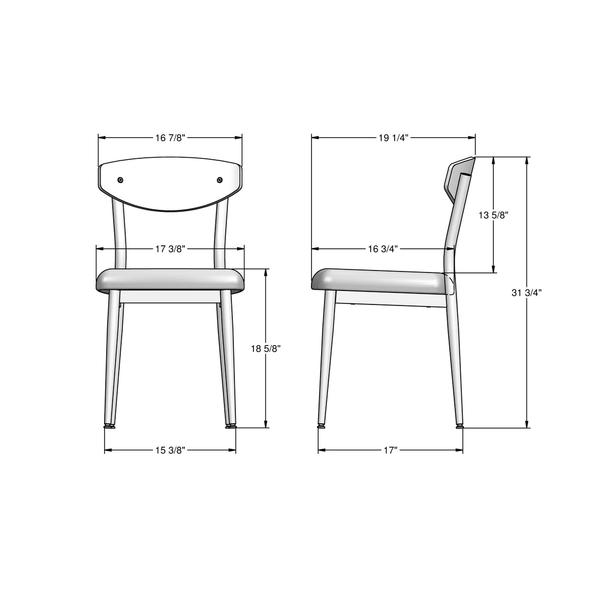 Amisco Hint Upholstered Dining Chair – view 3