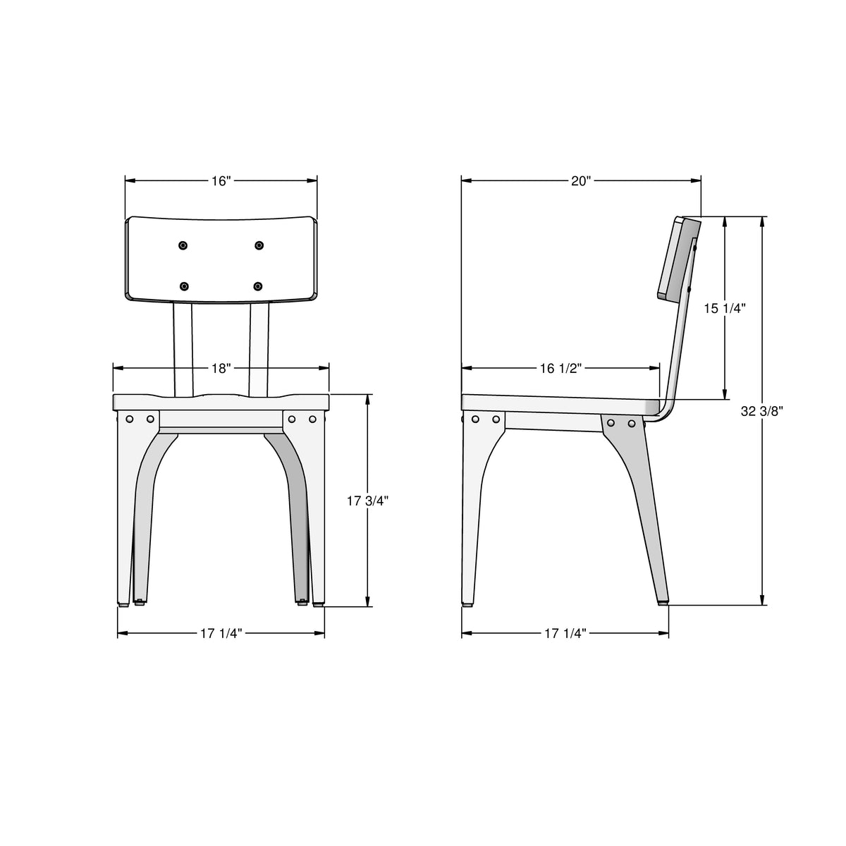Amisco Architect Solid Wood Dining Chair – view 2