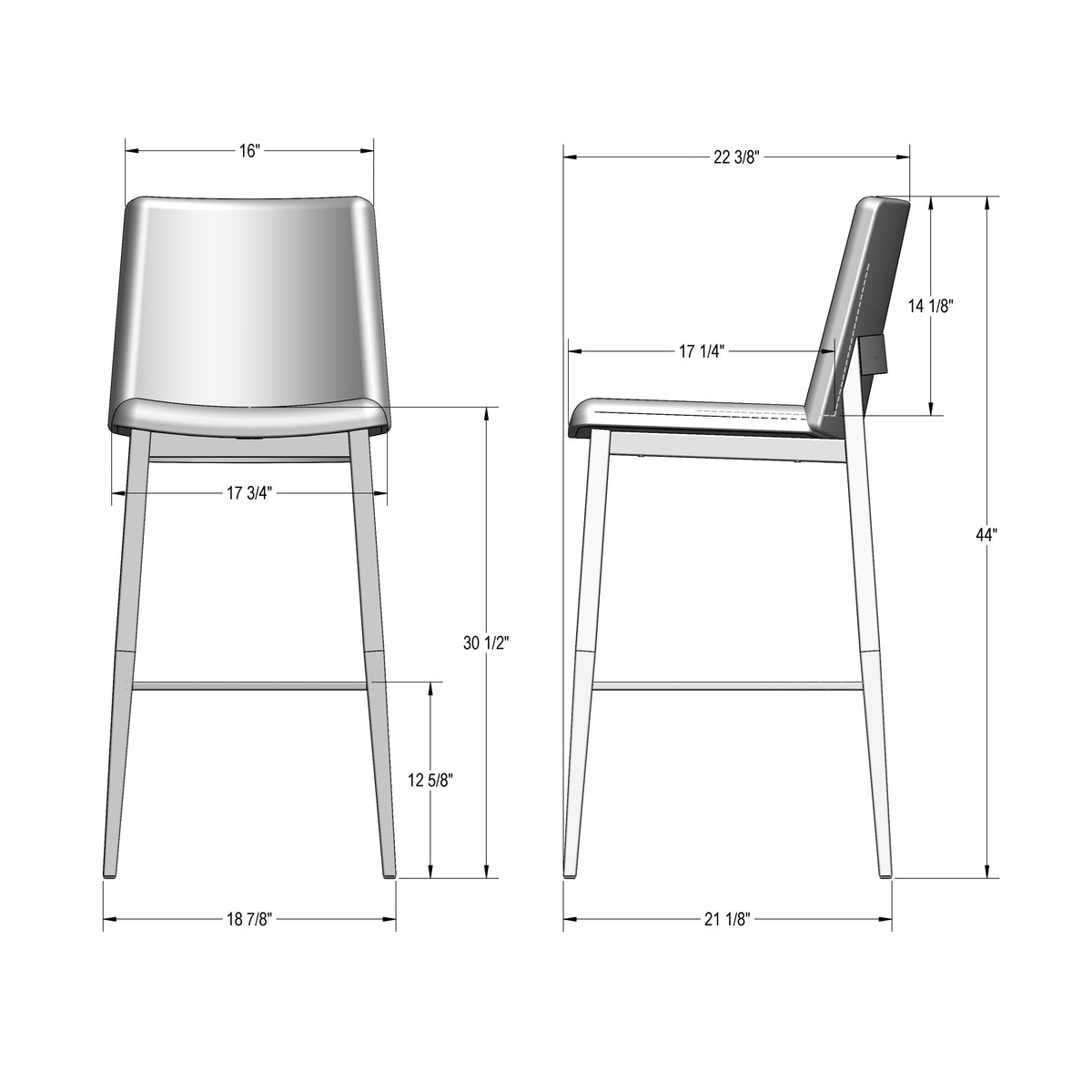 Amisco Charlotte Upholstered Stool – view 3