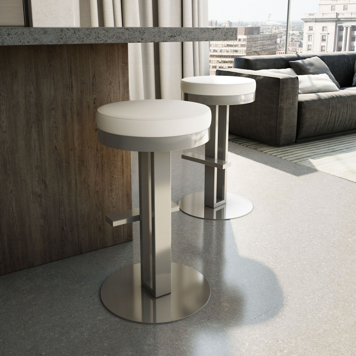 Amisco Glint Upholstered Stool – view 2