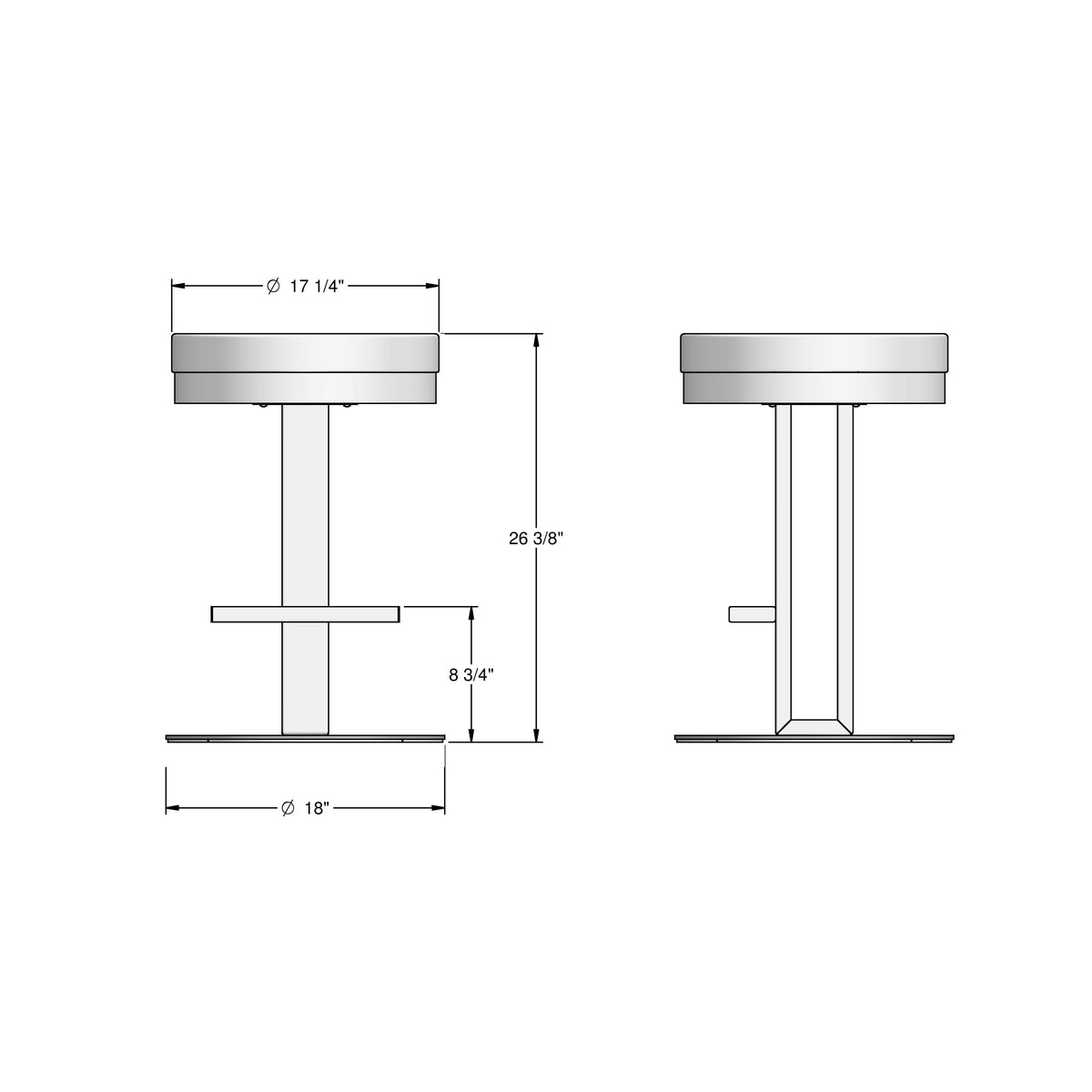 Amisco Glint Upholstered Stool – view 3
