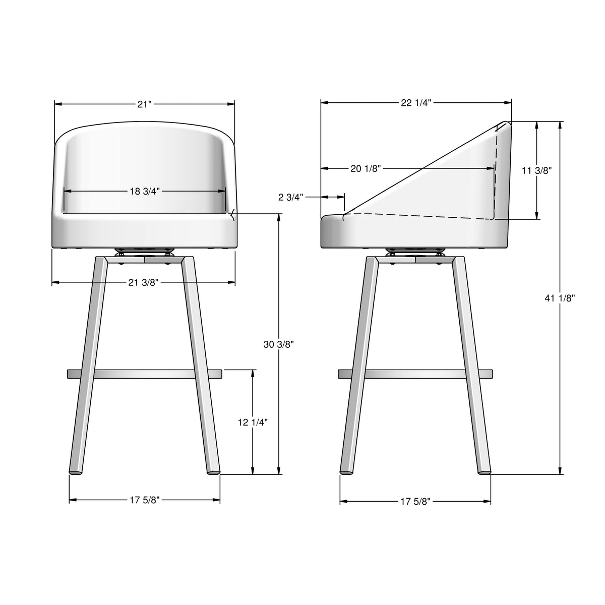 Amisco Wembley Upholstered Stool – view 3