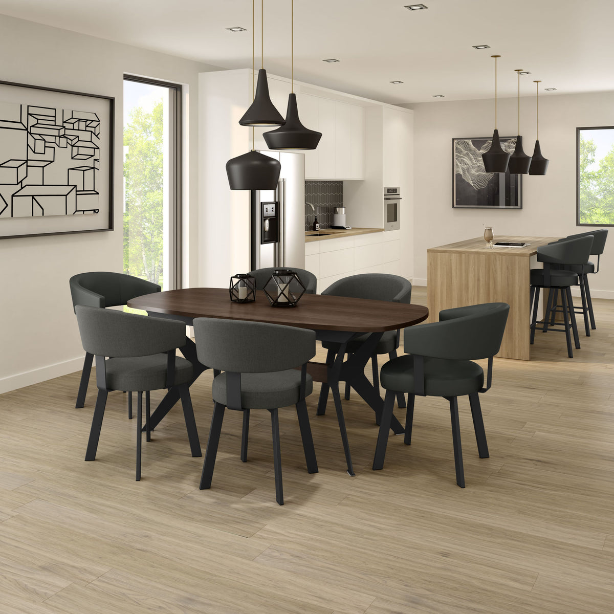 Amisco Grissom Plus Upholstered Dining Chair – view 2